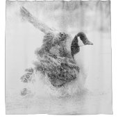 浴室を取っているカナダのガチョウ シャワーカーテン (正面)