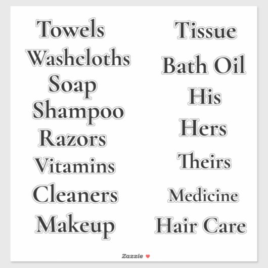 浴室キャビネットのカスタマイズ可能なビニル シール (シート)