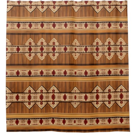 浴室シャワーカーテン横素朴スタイル シャワーカーテン (正面)