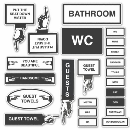 浴室シンボルや象徴 シール (正面)