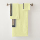 浴室用タオルの黄色の背景を設定 バスタオルセット (インサイチュ)