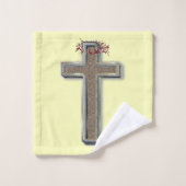 浴室用タオルの黄色の背景を設定 バスタオルセット (ウォッシュタオル)