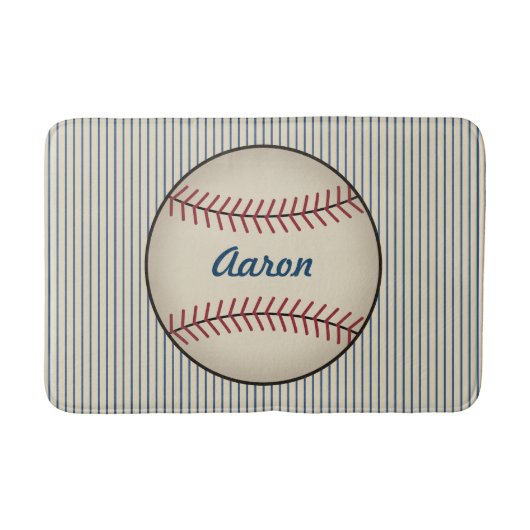 浴室野球パーソナライズされたバスマット敷物 バスマット (正面)