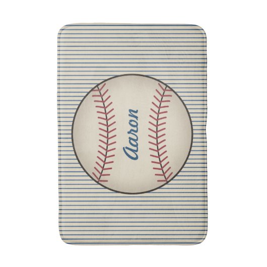 浴室野球パーソナライズされたバスマット敷物 バスマット (正面縦)