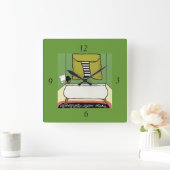 浴室 スクエア壁時計 (ホーム)