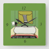 浴室 スクエア壁時計 (正面)