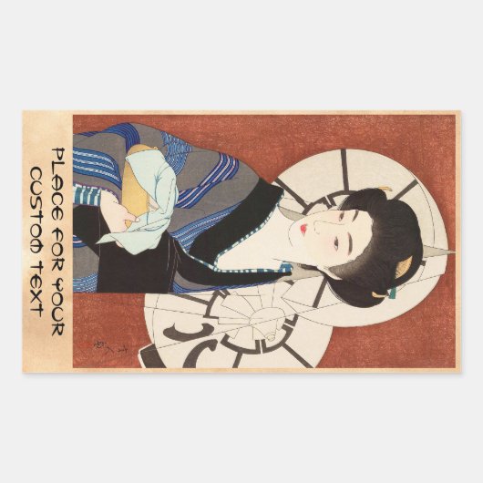浴後の十二の女体 東郷青児 長方形シール (正面)