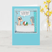 浴槽おもしろい設置記念日 カード (黄色い花)