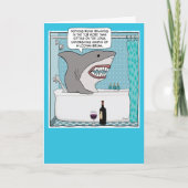 浴槽に入ったサメはお尻おもしろい誕生日 カード (正面)