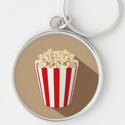 浴槽に入ったポップコ赤と白ンストライプの。 キーホルダー (正面)