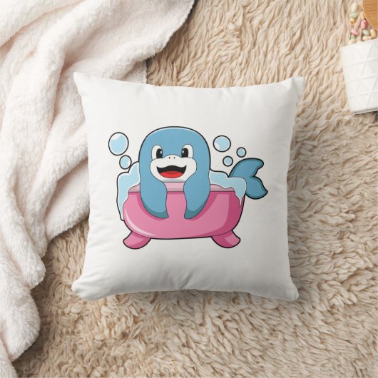 浴槽のイルカ クッション (ブランケット)