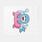 浴槽のイルカ フリースブランケット (正面(横))