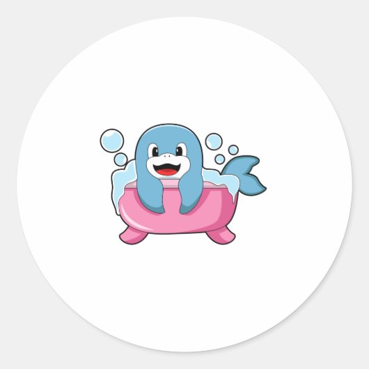 浴槽のイルカ ラウンドシール (正面)