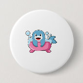 浴槽のイルカ 缶バッジ (正面)