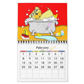 浴槽のカレンダーの子犬 カレンダー (2月 2026)