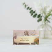 浴槽のトリマーの名刺のゴールデン・リトリーバー 名刺 (スタンド正面)