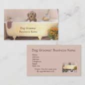浴槽のトリマーの名刺のゴールデン・リトリーバー 名刺 (正面/裏面)
