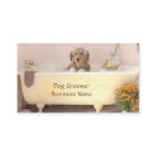 浴槽のトリマーの名刺のゴールデン・リトリーバー