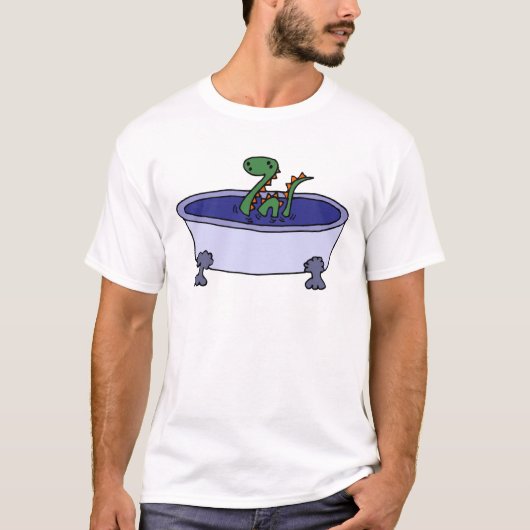 浴槽のネス湖おもしろいなモンスター Tシャツ (正面)
