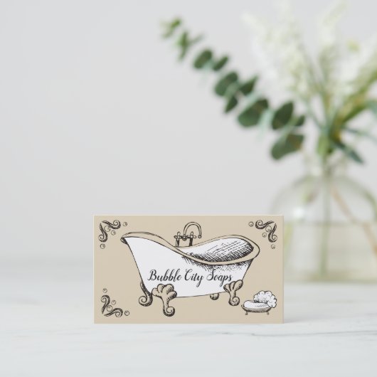 浴槽のハンドメイドの石鹸のバスソルトの名刺 名刺 (スタンド正面)