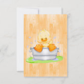 浴槽の中で鴨赤ちゃんシャワーありがとう サンキューカード (裏面)