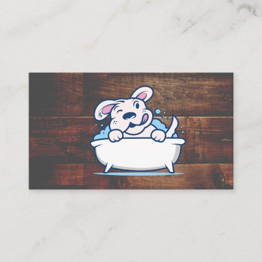 浴槽の中の犬 |木材 名刺 (正面)