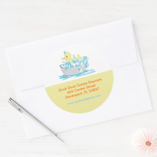 浴槽の保育園チャイルドケアカスタマイズ ラウンドシール (封筒)