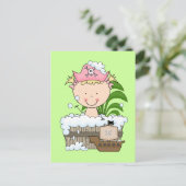 浴槽の海賊-ブロンドの女の子のTシャツおよびギフト ポストカード (スタンド正面)