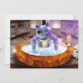 浴槽の灰色の猫 招待状 (裏面)