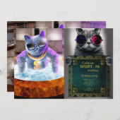 浴槽の灰色の猫 招待状 (正面/裏面)