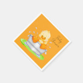 浴槽の赤ちゃんシャワーで鴨 スタンダードカクテルナプキン (角)