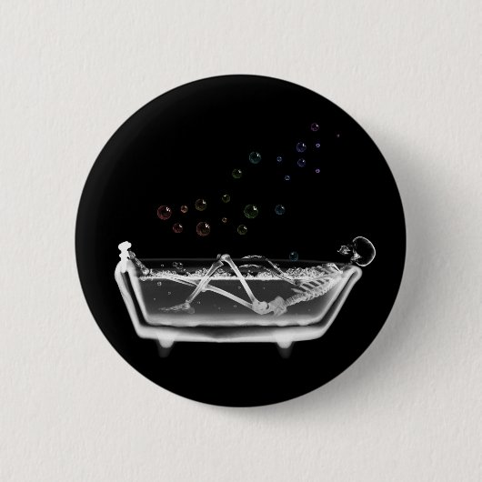 浴槽のX線の骨組-虹の泡 缶バッジ (正面)