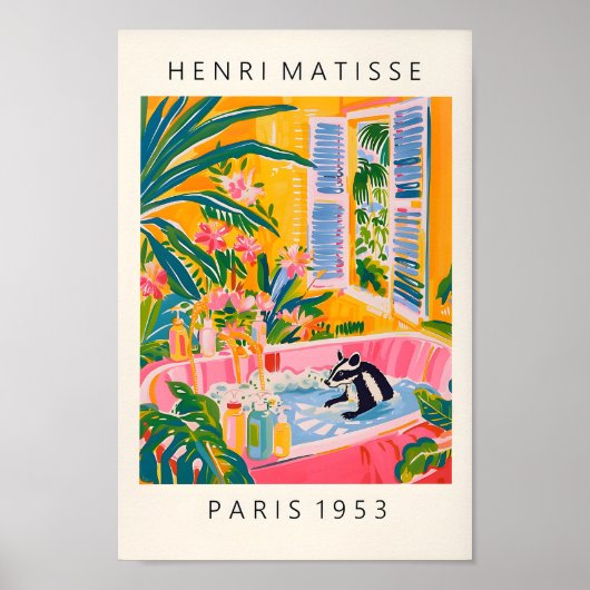 浴槽アートプリント、ドーパミンバスルームのデコでスカンク ポスター (正面)