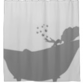 浴槽シルエットの女性 シャワーカーテン (正面)