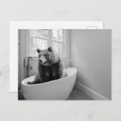 浴槽バブルバスに乗る ポストカード (正面/裏面)