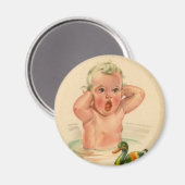 浴槽ベビー及び鴨ヴィンテージレトロ磁石 マグネット (正面/裏面)