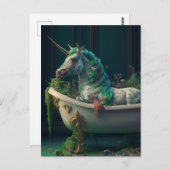 浴槽ユニコーン ポストカード (正面/裏面)