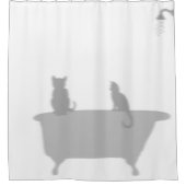 浴槽内の猫シャワーシルエットシャドーおもしろいド シャワーカーテン (正面)