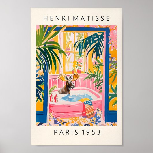 浴槽内ムース浴室用ピンクドーパミンデコール ポスター (正面)