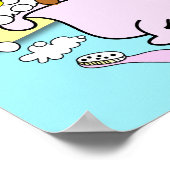 浴槽子犬おしゃぶりポスター14 ポスター (角)