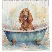 浴槽水彩犬アートのアイリッシュセッター シャワーカーテン (正面)