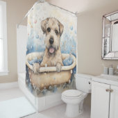 浴槽水彩犬アートのホイートテリア シャワーカーテン (インサイチュ)