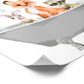 浴槽風呂に入ったかわいい動物のベビー ポスター (角)