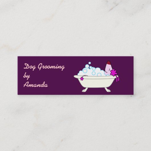 浴槽-ペットトリマーの犬 スキニー名刺 (正面)