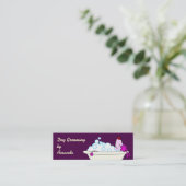 浴槽-ペットトリマーの犬 スキニー名刺 (スタンド正面)