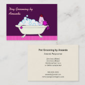 浴槽-ペットトリマーの犬 名刺 (正面/裏面)