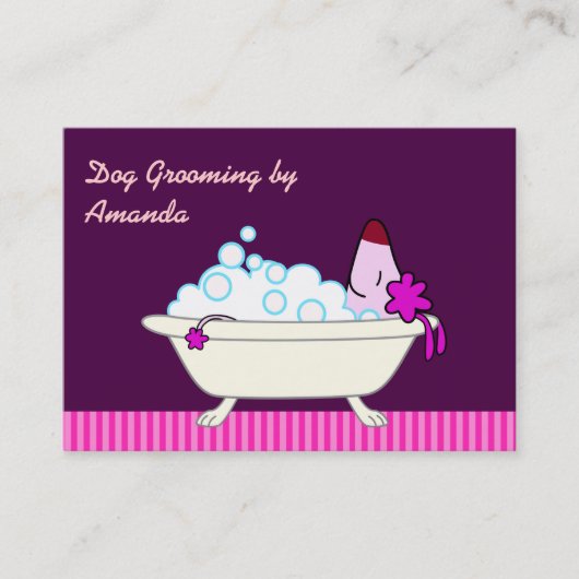 浴槽-ペットトリマーの犬 名刺 (正面)