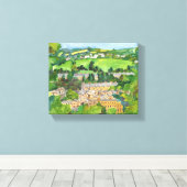 浴水カラーのキャンバス印刷の表示 キャンバスプリント (インサイチュ (ウッドフロア))