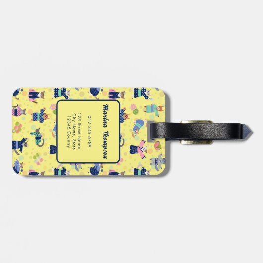 浴衣の猫 ラゲッジタグ (裏面横)