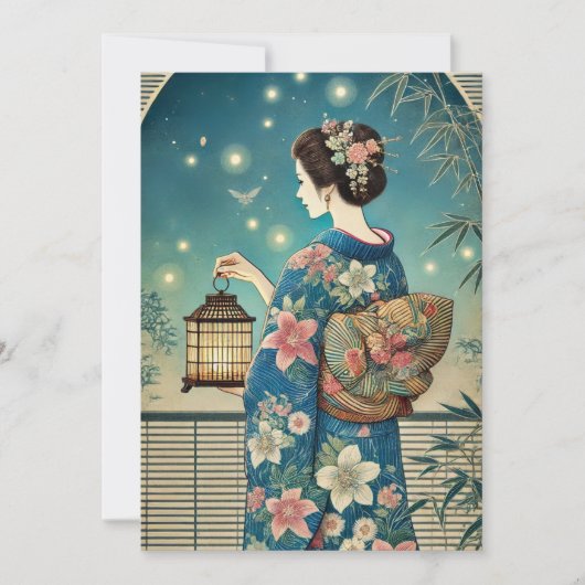 浴衣 - お茶会 招待状 (正面)